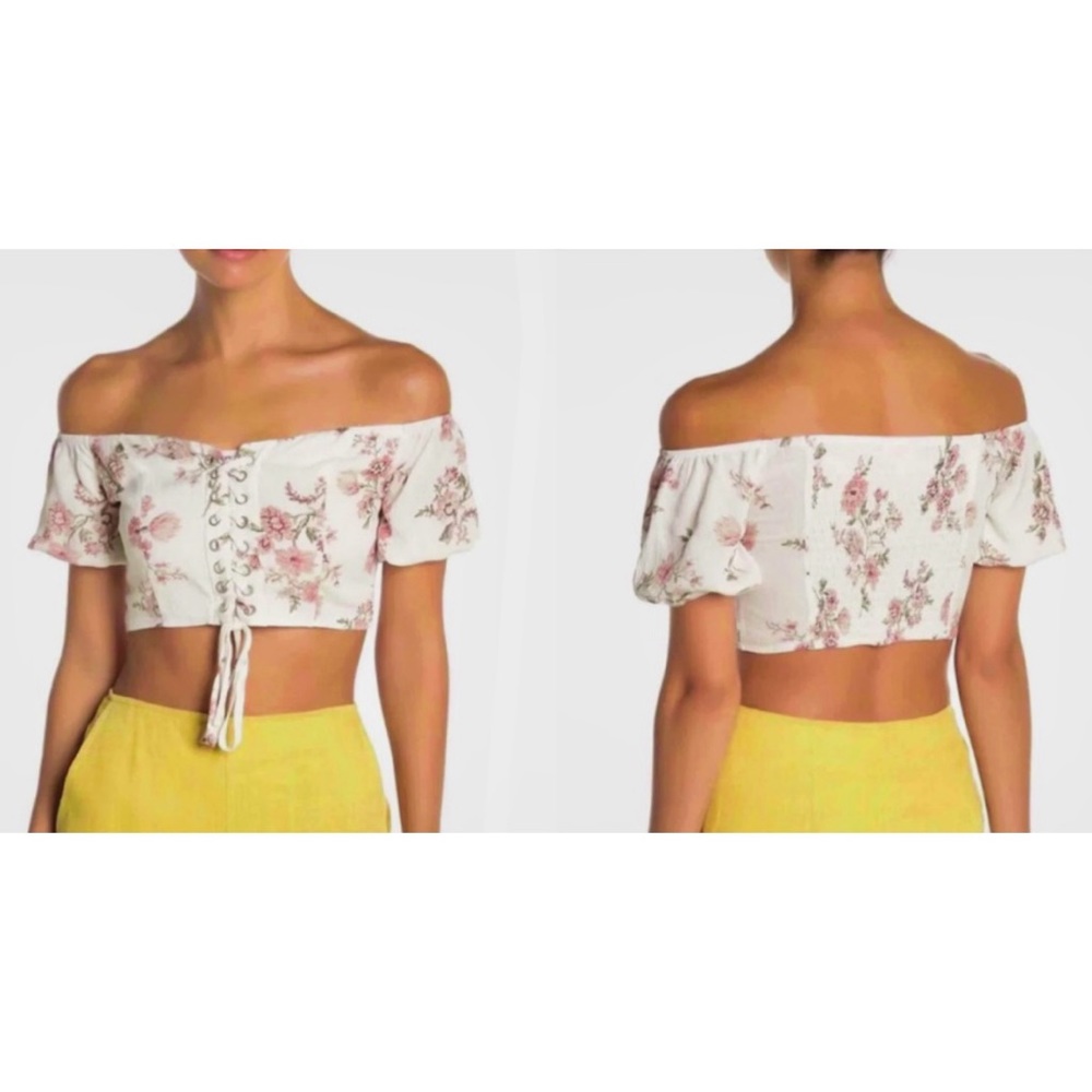RE:NAMED Nicola Off Shoulder Crop Top